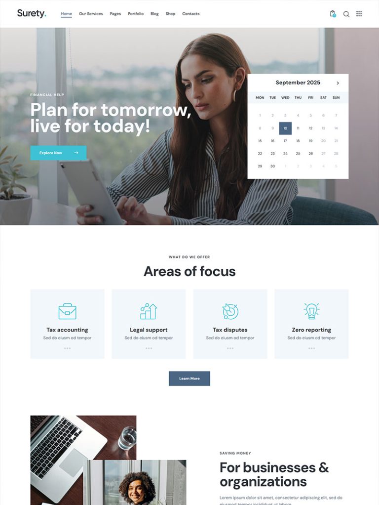 Surety Finans ve Sigorta WordPress Teması