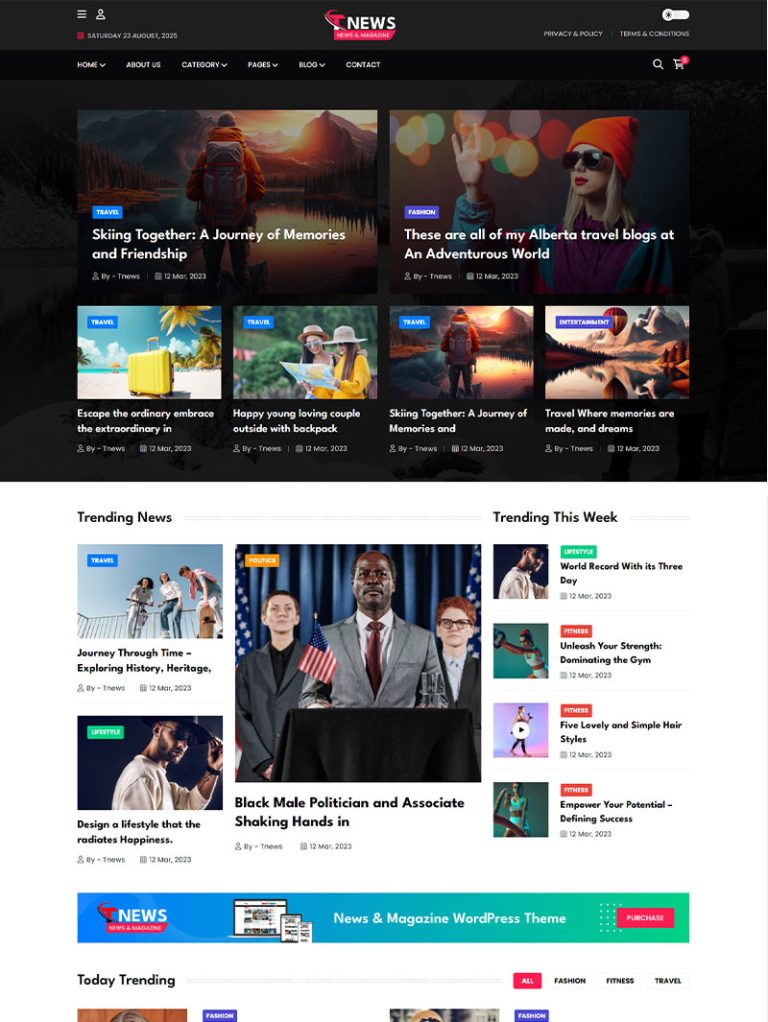 TNews Haber ve Dergi WordPress Teması