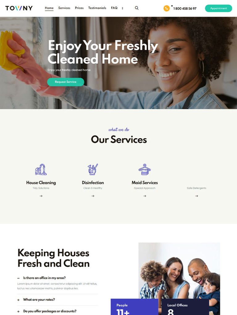 Towny Temizlik Şirketi WordPress Teması