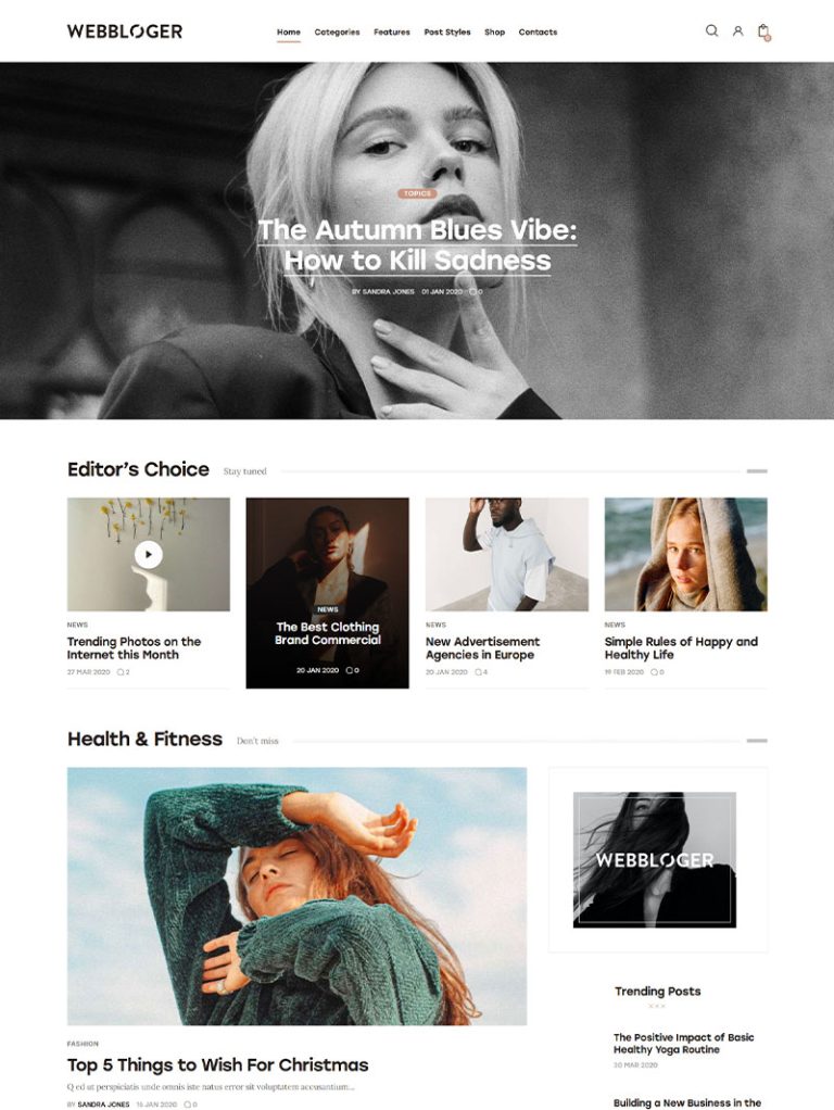 Webbloger Blog WordPress Teması