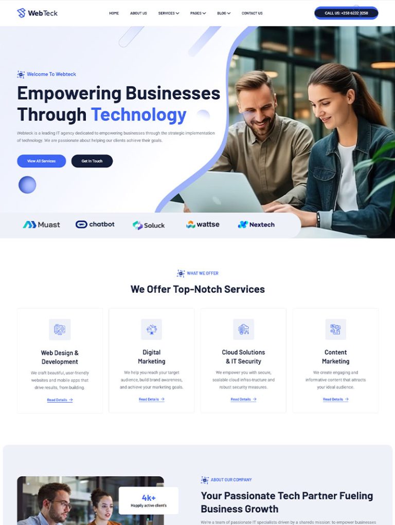 Webteck IT ve Teknoloji WordPress Teması
