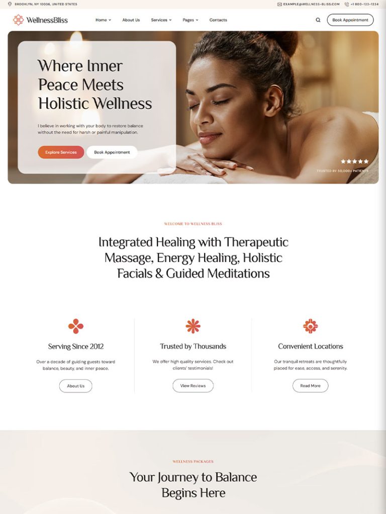 Wellness Bliss Spa ve Masaj WordPress Teması