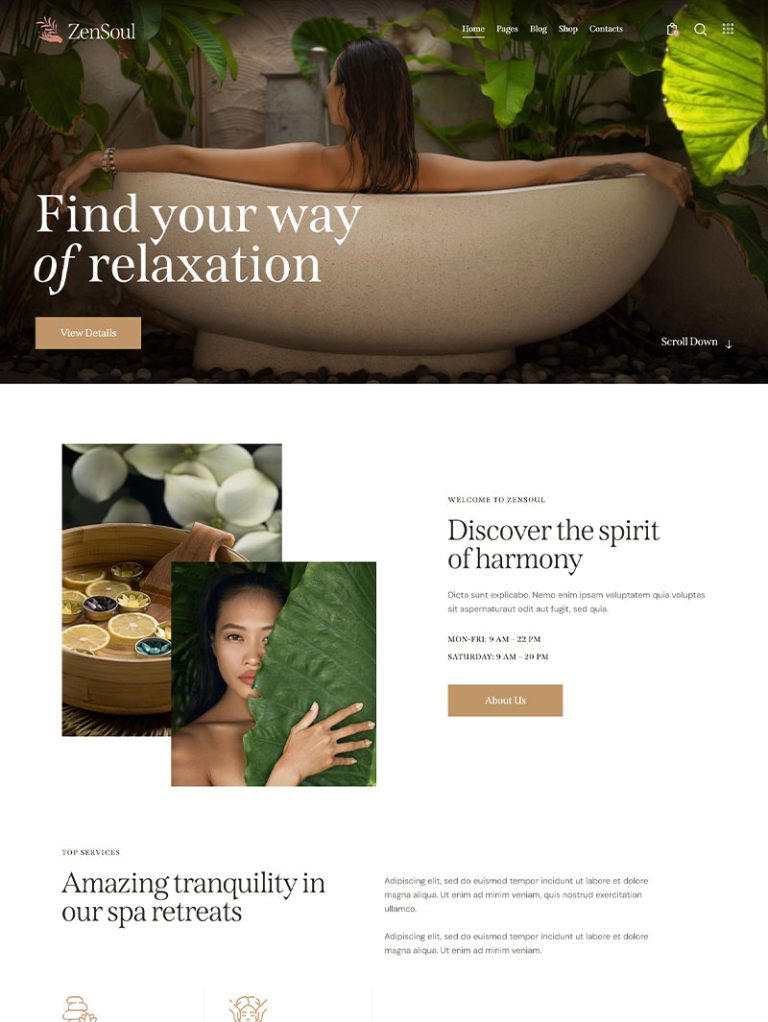 ZenSoul Spa ve Güzellik WordPress Teması