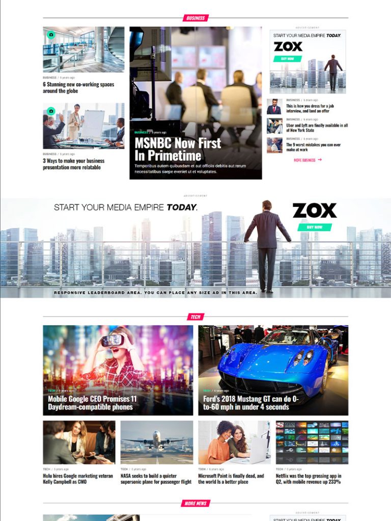 Zox News Haber ve Dergi WordPress Teması